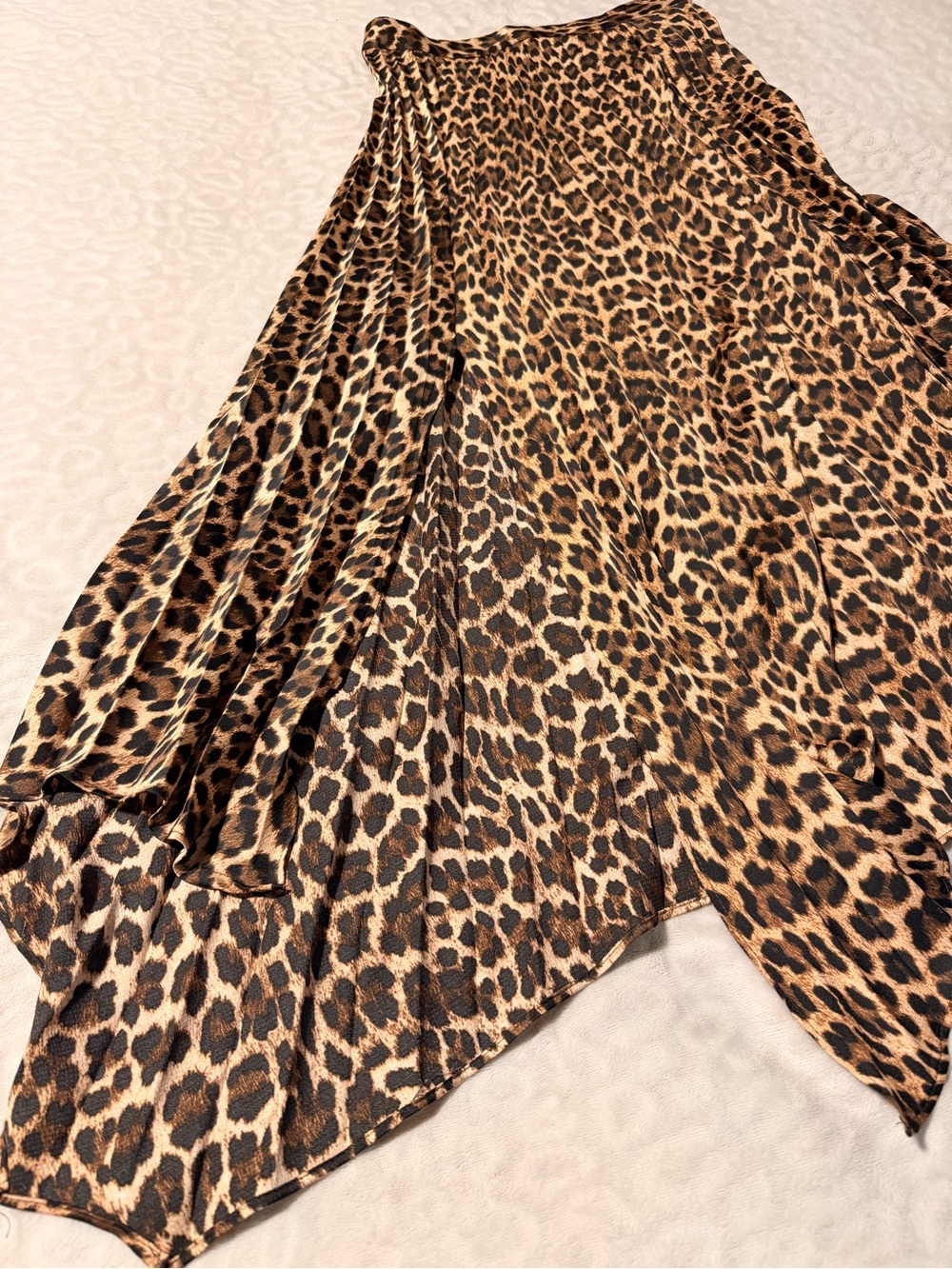 Zara Leopard Asymmetrical Handkerchief Hem Skirt XS Animal Print - Picture 4 of 7